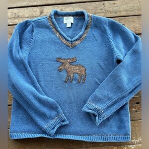 Christopher & Banks Moose Holiday Winter Sweater